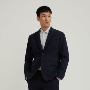 FYNE Navy Water Repellent Four-side Stretch Blazer